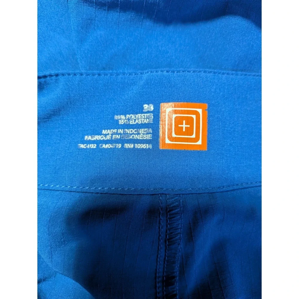 5.11 Tactical Board Shorts‎ Mens 38 Blue Ripstop Stretch Zipper Pockets